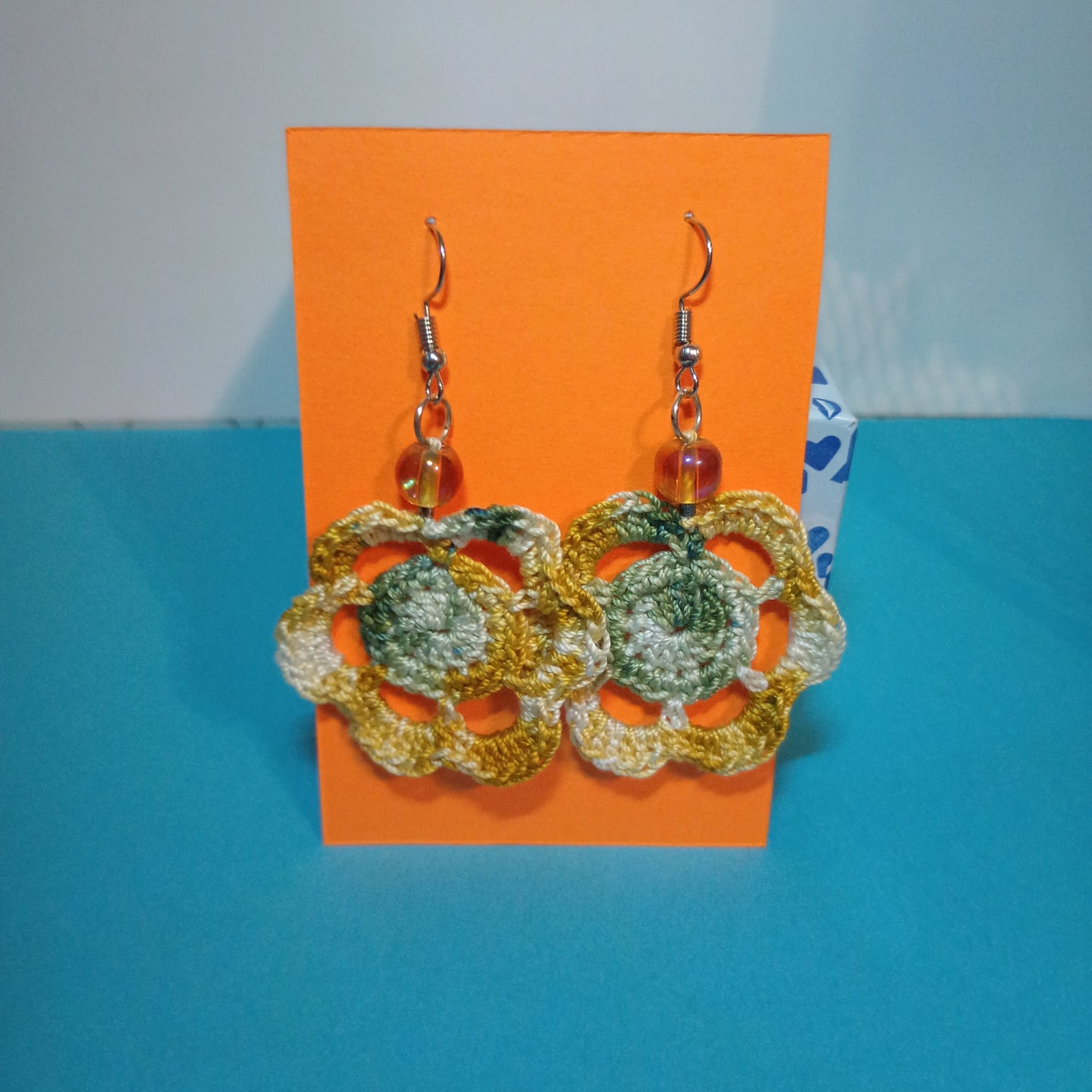 6 Petal Flower Crochet Earrings