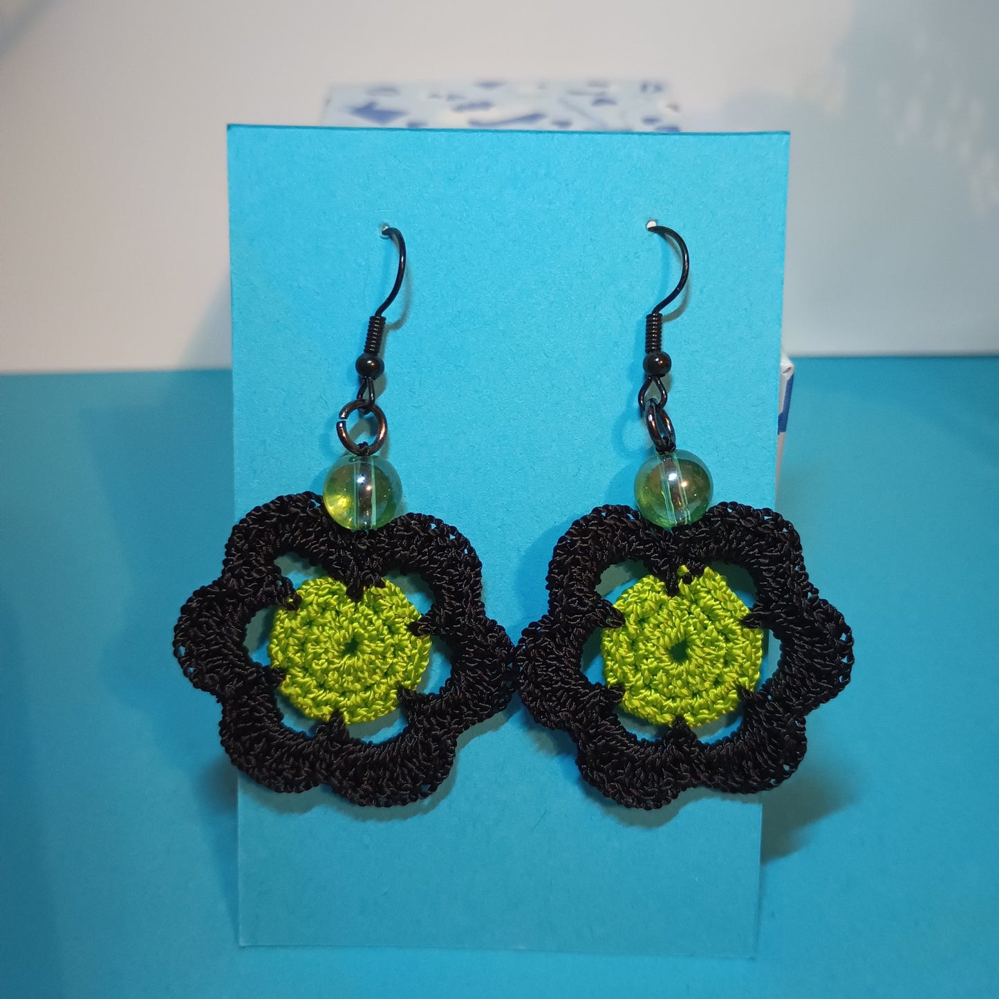 6 Petal Flower Crochet Earrings